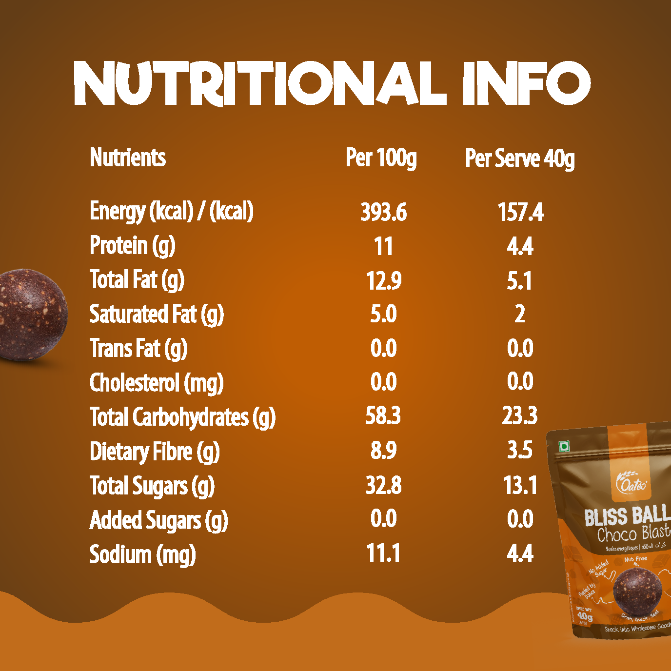 Oateo Bliss Balls – Choco Blast - 3 Pack