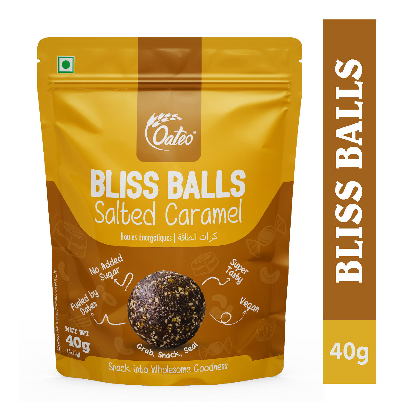 Oateo Bliss Balls – Salted Caramel - 3 Pack