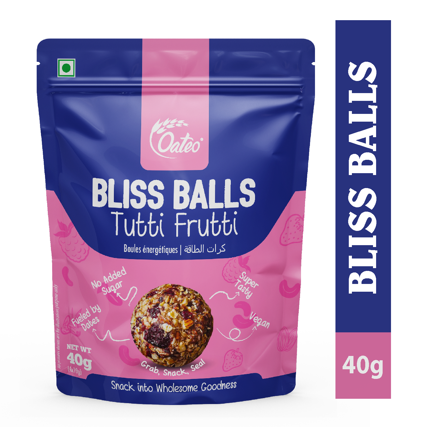 Oateo Bliss Balls – Tutti Frutti - 3 Pack
