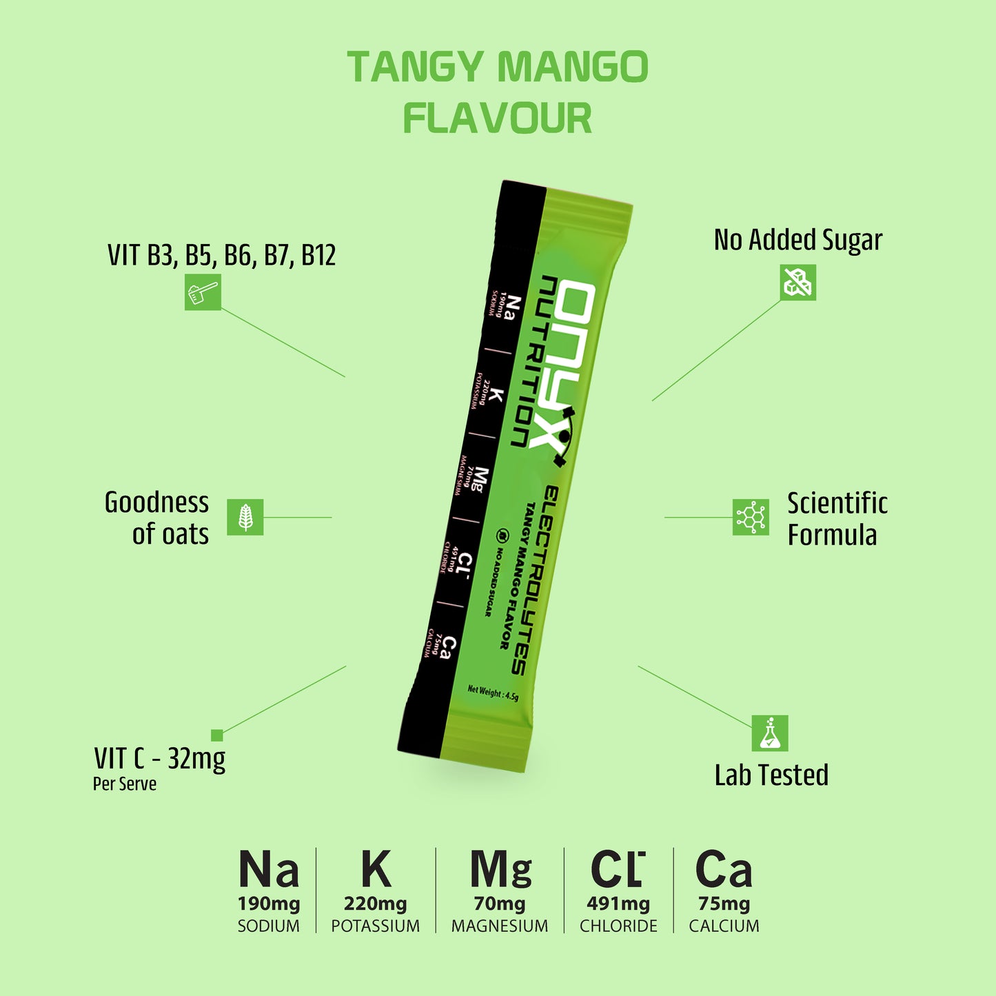 Electrolyte (5 stick pack) - Tangy Mango