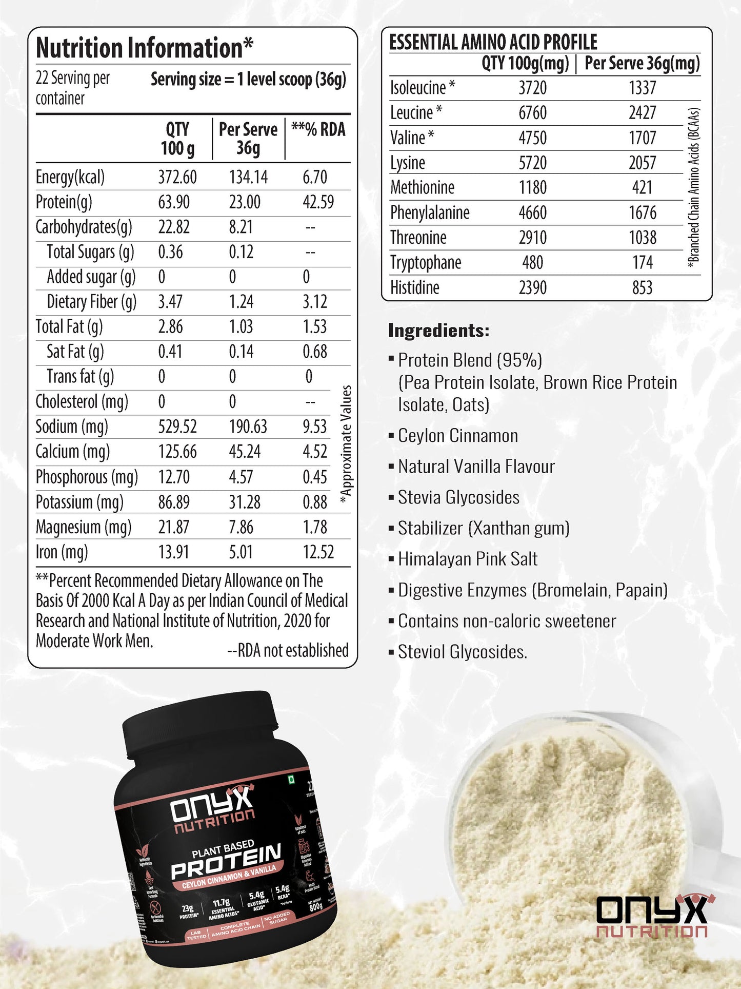 Plant protein powder Ceylon Cinnamon & Vanilla