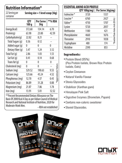 Plant protein powder Sachet Ceylon Cinnamon & Vanilla