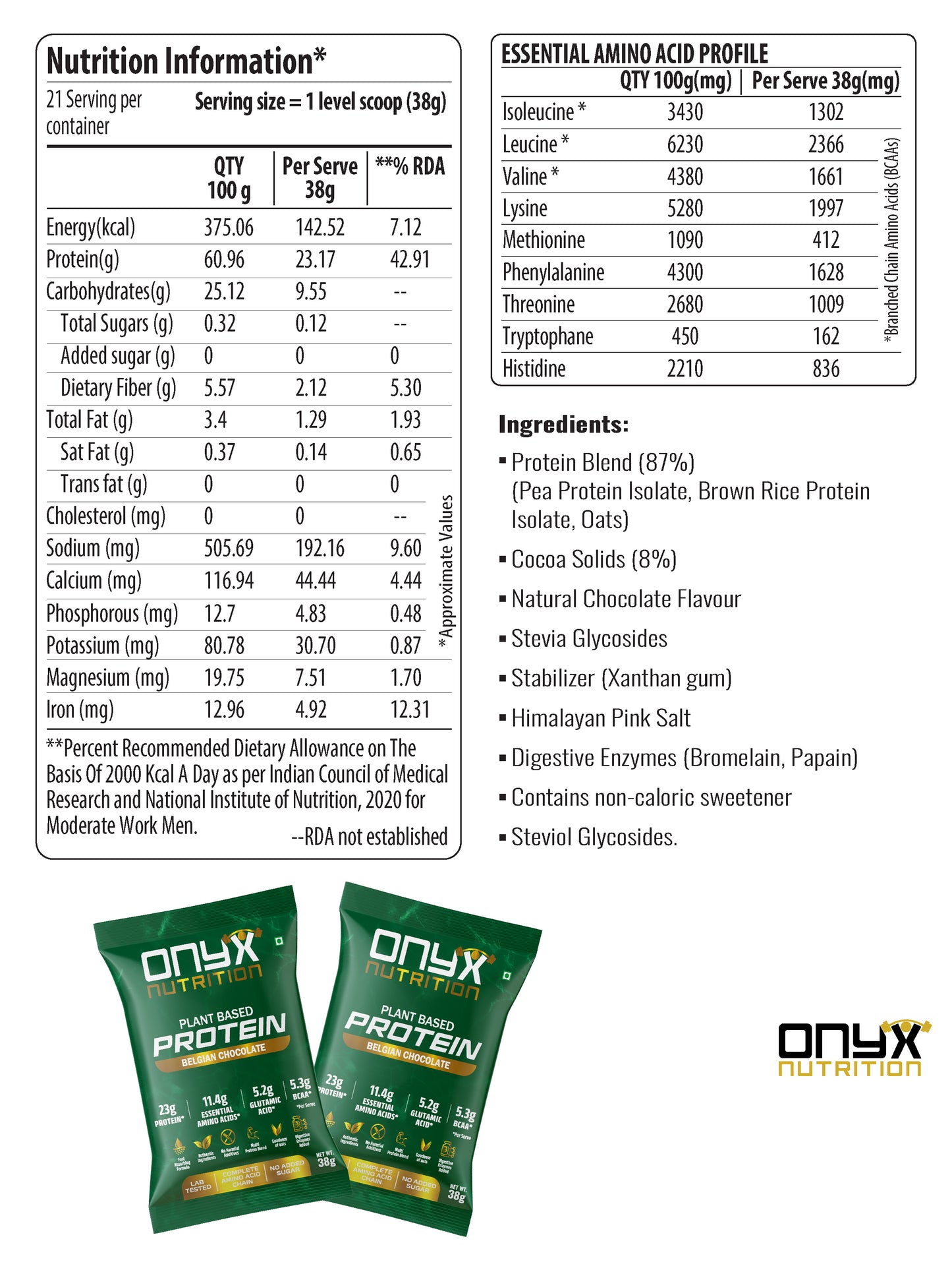 Plant-Based Protein Powder Sachet– Belgian Chocolate