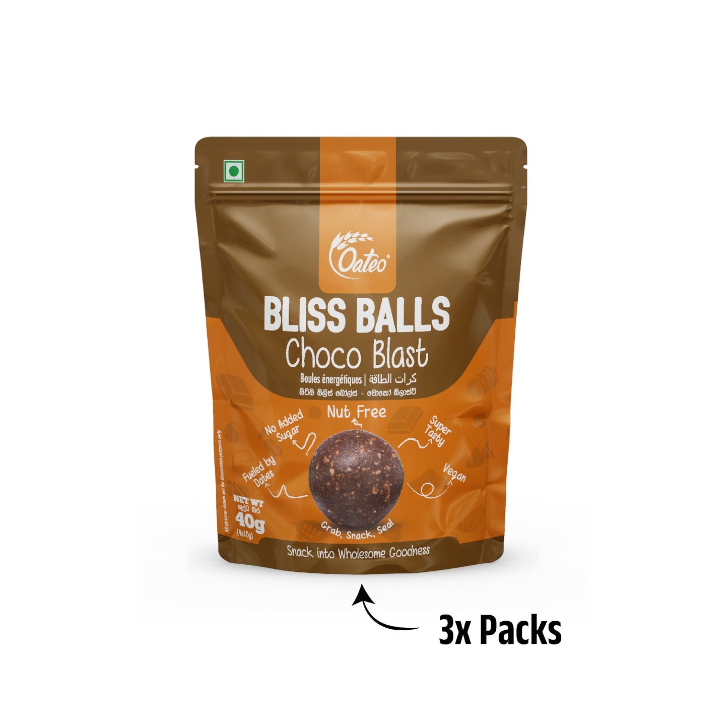 Oateo Bliss Balls – Choco Blast - 3 Pack